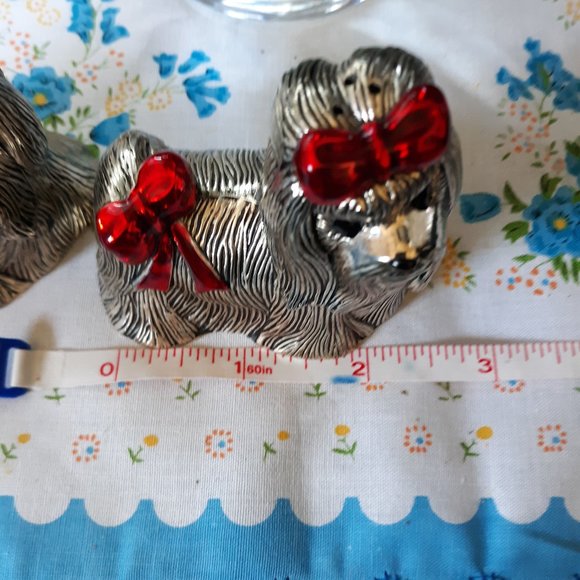 Silver plate Yorkie Salt & Pepper Shakers - Picture 5 of 10